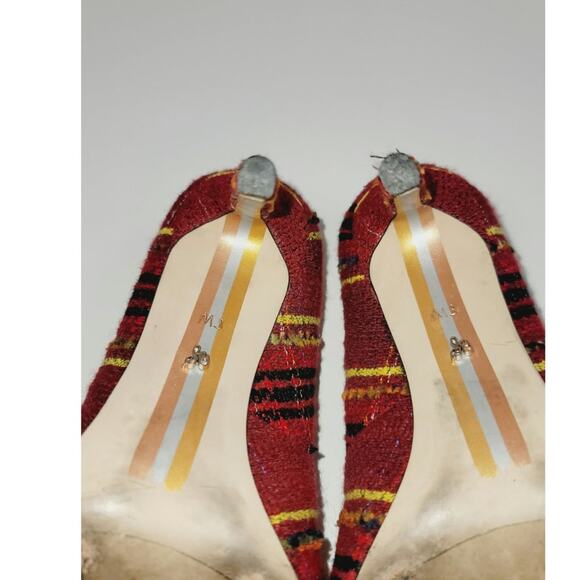 Sam Edelman Hazel Pointed Toe Pumps in Red Multi, sz 8 Wide - Picture 10 of 12